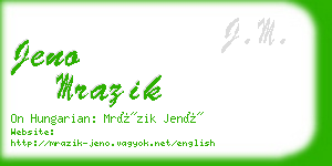 jeno mrazik business card